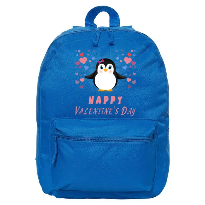 Happy Valentine's Day Cute Penguin Lovers Gift 16 in Basic Backpack