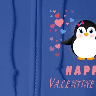 Happy Valentine's Day Cute Penguin Lovers Gift Full Zip Hoodie