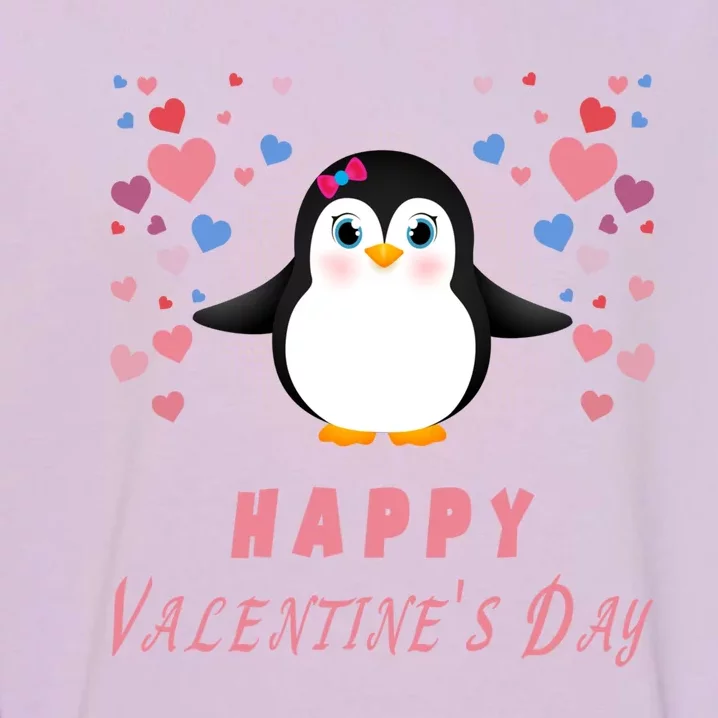 Happy Valentine's Day Cute Penguin Lovers Gift Garment-Dyed Sweatshirt