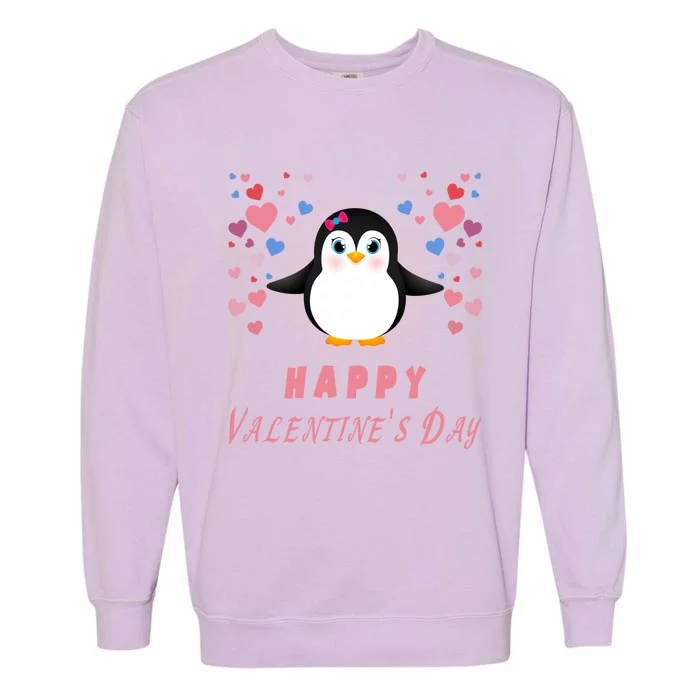 Happy Valentine's Day Cute Penguin Lovers Gift Garment-Dyed Sweatshirt