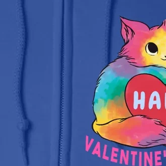 Happy Valentine's Day Love Cat Funny Gift Full Zip Hoodie