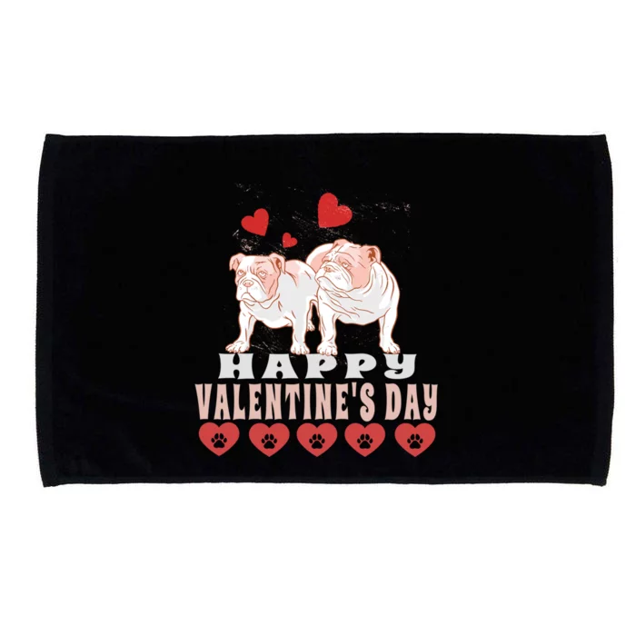 Happy Valentine's Day Love Dog Gift Microfiber Hand Towel