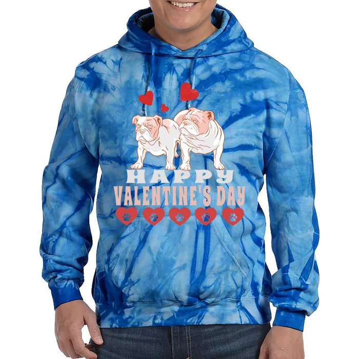 Happy Valentine's Day Love Dog Gift Tie Dye Hoodie