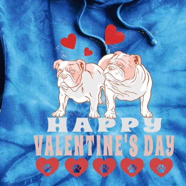 Happy Valentine's Day Love Dog Gift Tie Dye Hoodie