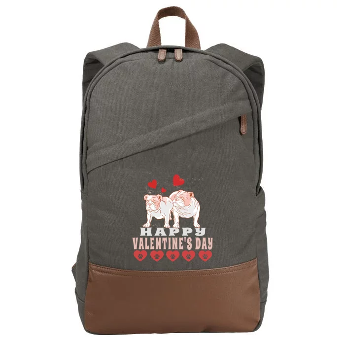 Happy Valentine's Day Love Dog Gift Cotton Canvas Backpack