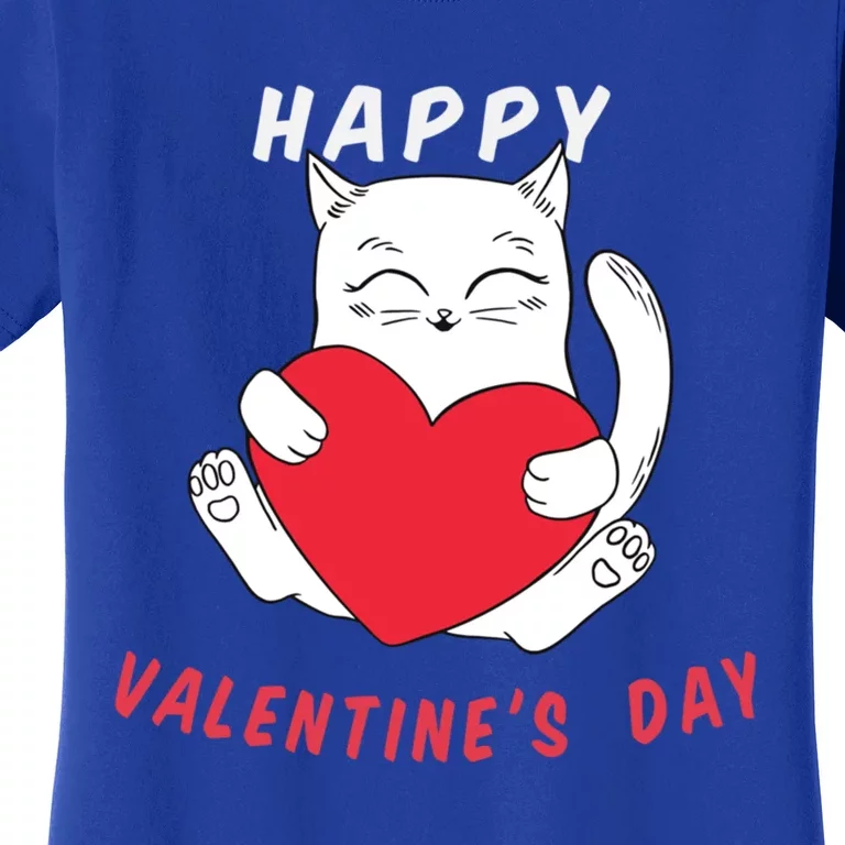 Happy Valentine's Day Love Cat Heart Gift Women's T-Shirt