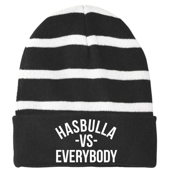 Hasbulla Vs Everybody Striped Beanie with Solid Band