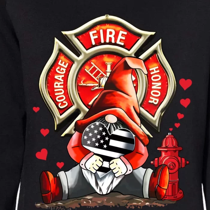 Happy Valentines Firefighter Gnome I Love My Firefighter Gift Womens California Wash Sweatshirt