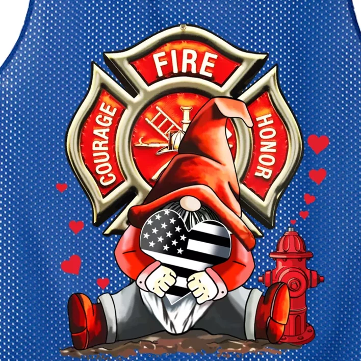 Happy Valentines Firefighter Gnome I Love My Firefighter Gift Mesh Reversible Basketball Jersey Tank