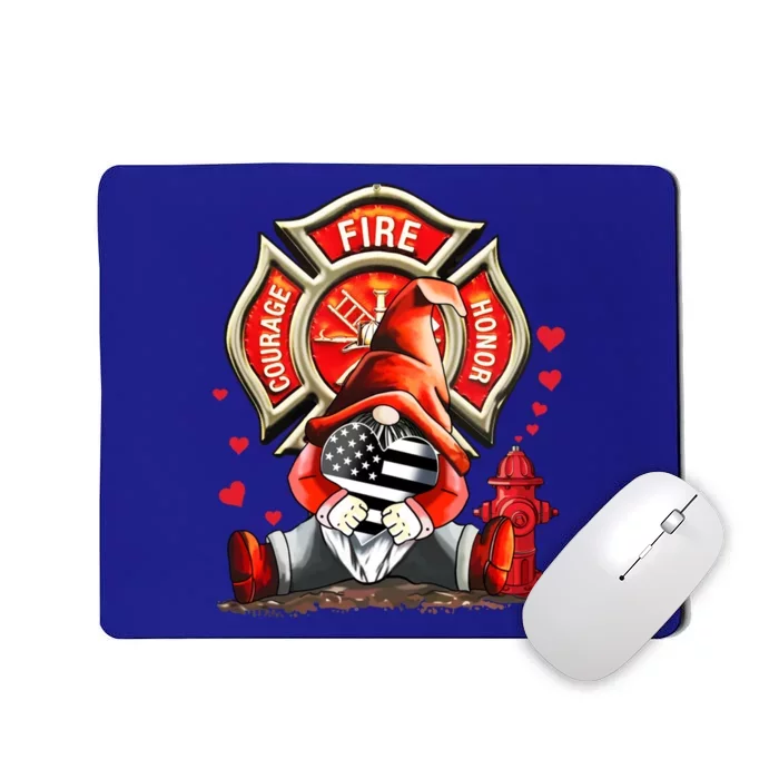 Happy Valentines Firefighter Gnome I Love My Firefighter Gift Mousepad