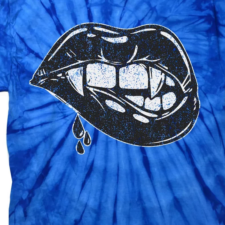 Halloween Vampire Fangs Female Lips Blood Tie-Dye T-Shirt