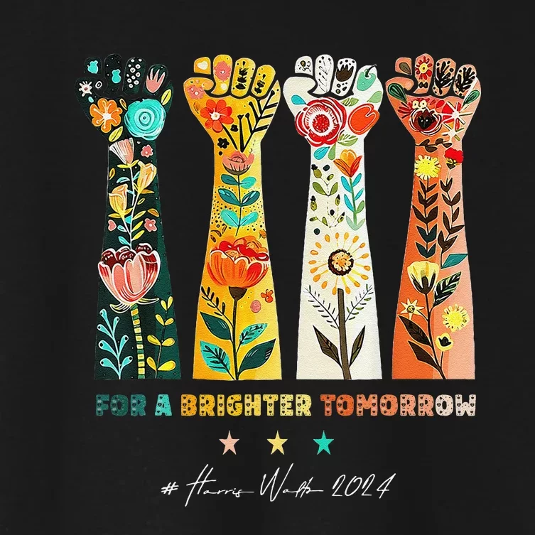 Hands Vote For A Brighter Tomorrow 2024 Gift Women's Crop Top Tee