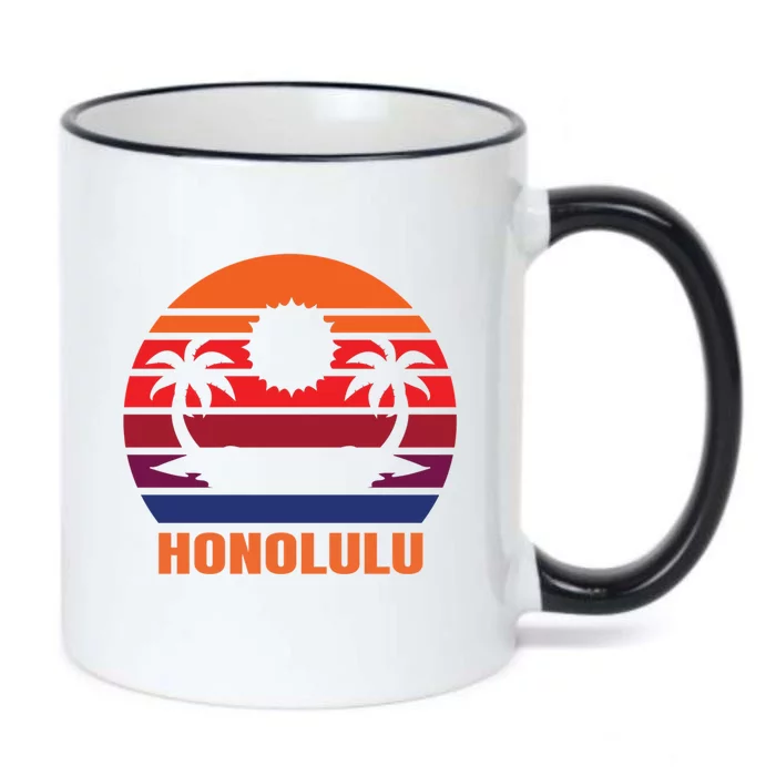 Honolulu Vacation Gift Black Color Changing Mug