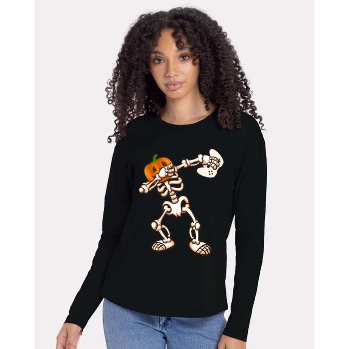 Halloween Video Game Pumpkin Skeleton Funny Costume Gamer Gift Womens Cotton Relaxed Long Sleeve T-Shirt