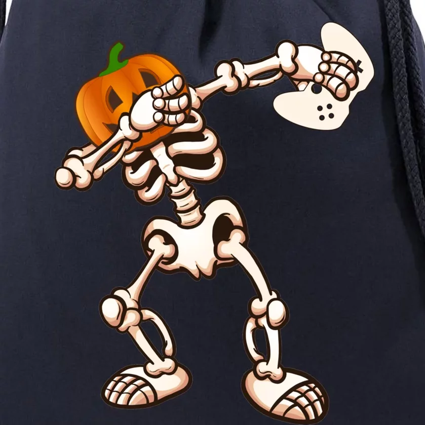 Halloween Video Game Pumpkin Skeleton Funny Costume Gamer Gift Drawstring Bag