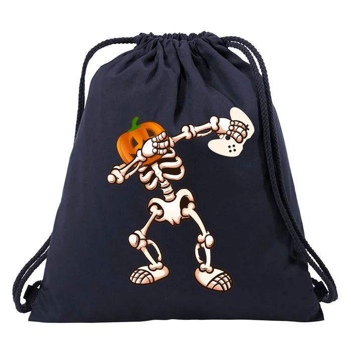 Halloween Video Game Pumpkin Skeleton Funny Costume Gamer Gift Drawstring Bag