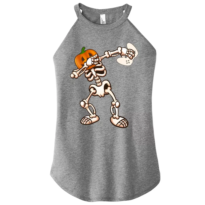 Halloween Video Game Pumpkin Skeleton Funny Costume Gamer Gift Women’s Perfect Tri Rocker Tank