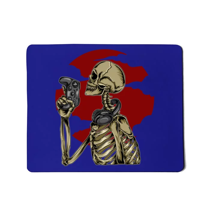 Halloween Video Game Skeleton Gamer Funny Costume For Gamer Gift Mousepad