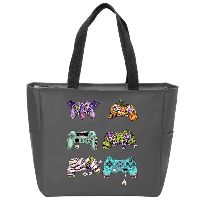 Halloween Video Gaming Controller Zip Tote Bag