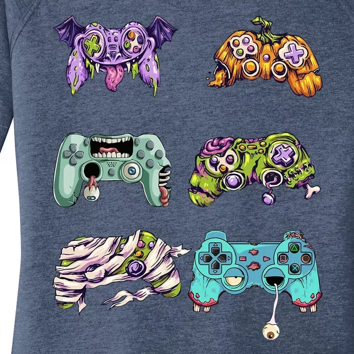 Halloween Video Gaming Controller Women's Perfect Tri Tunic Long Sleeve Shirt