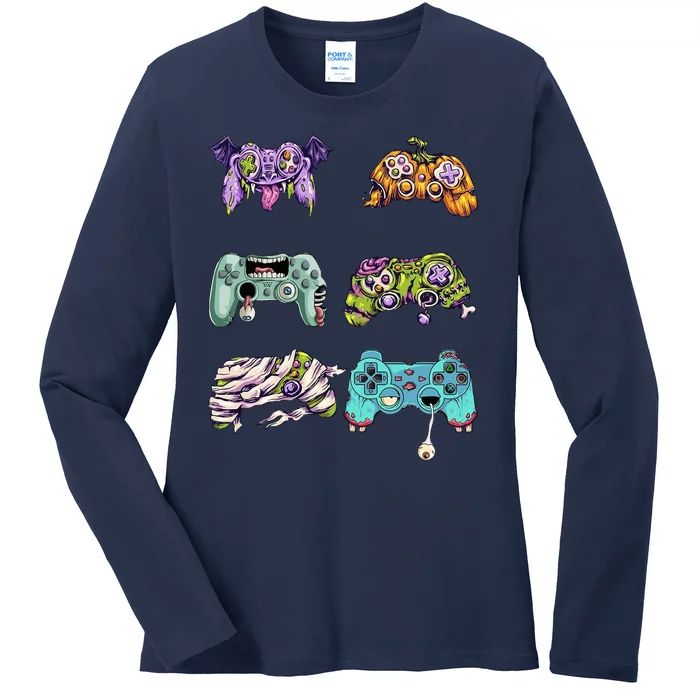 Halloween Video Gaming Controller Ladies Long Sleeve Shirt