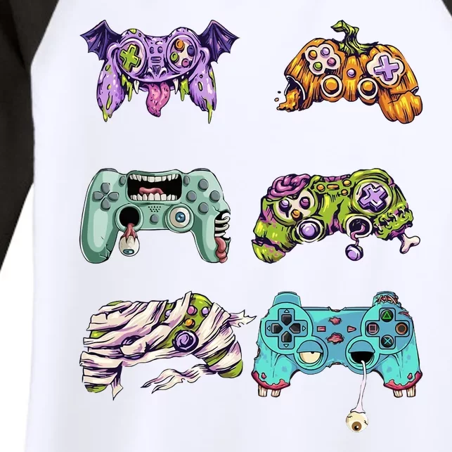 Halloween Video Gaming Controller Women's Tri-Blend 3/4-Sleeve Raglan Shirt