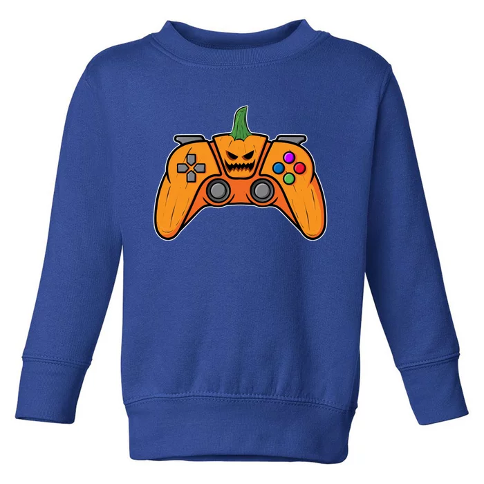 Halloween Video Game Controller With Pumpkin Face Gaming Funny Gift Toddler Sweatshirt