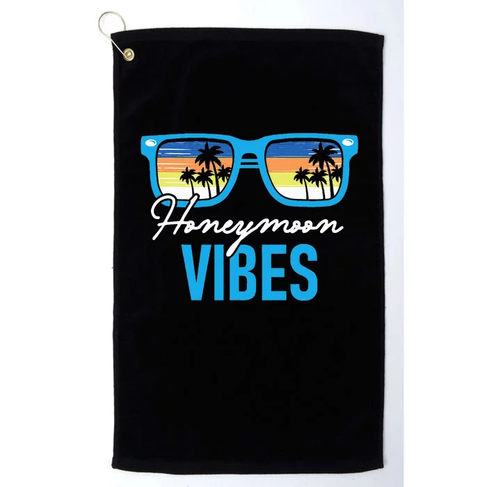 Honeymoon Vibes Honeymooning Vacation Wedding Bride Groom Platinum Collection Golf Towel