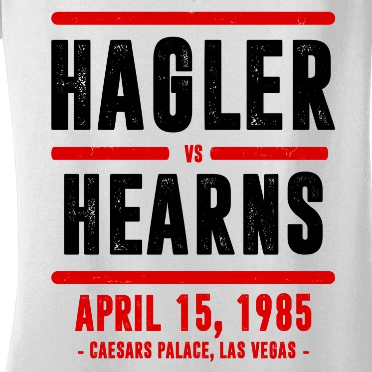 Hagler Vs Hearns 80s Boxing Women's V-Neck T-Shirt