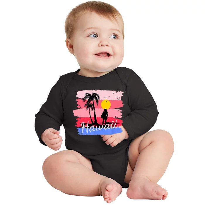 Hawaiian Vacation In Pastel Colors For Matching Family Group Baby Long Sleeve Bodysuit