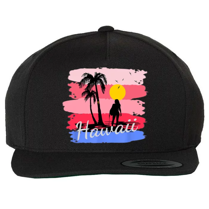 Hawaiian Vacation In Pastel Colors For Matching Family Group Wool Snapback Cap