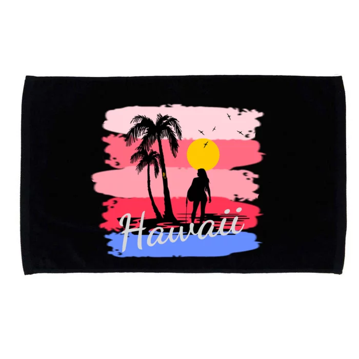 Hawaiian Vacation In Pastel Colors For Matching Family Group Gift Microfiber Hand Towel