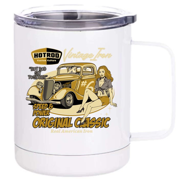 Hotrod Vintage Iron Front & Back 12oz Stainless Steel Tumbler Cup