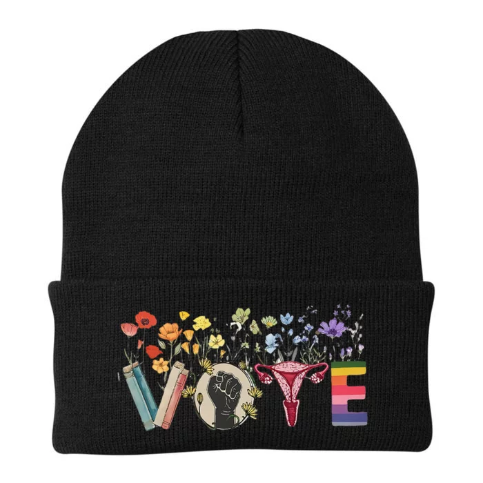 Heart Vote Like Ruth Sent You Flowers Feminist Lgbt Pride Knit Cap Winter Beanie