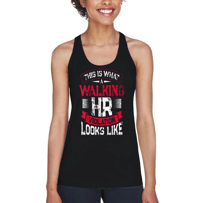 Hr Violation Looks Like Payroll Job Women's Racerback Tank