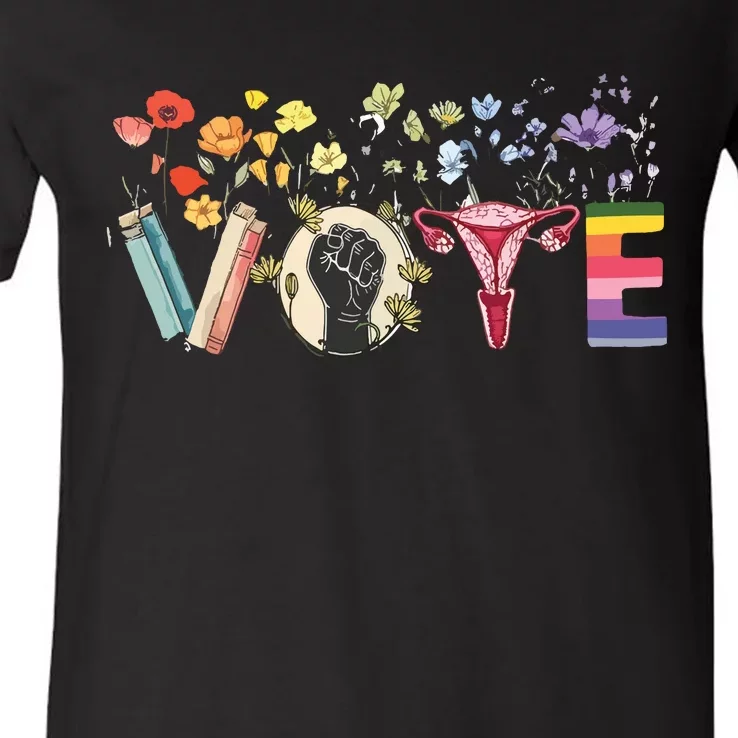 Heart Vote Like Ruth Sent You Flowers Feminist Lgbt Pride V-Neck T-Shirt