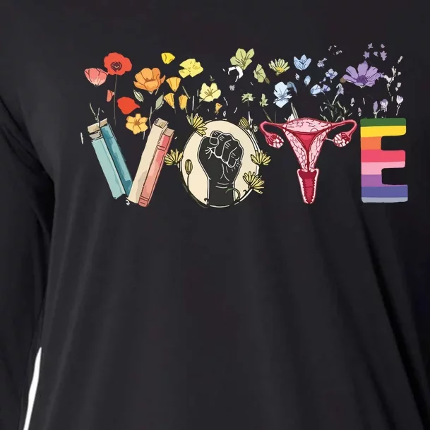 Heart Vote Like Ruth Sent You Flowers Feminist Lgbt Pride Cooling Performance Long Sleeve Crew