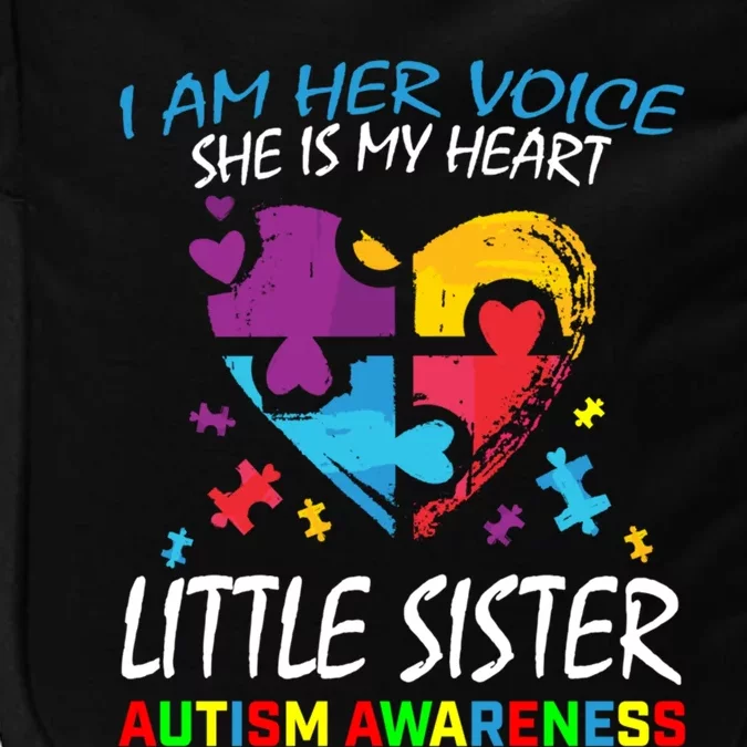 Her Voice My Heart Little Sister Autism Awareness Sibling Cool Gift Impact Tech Backpack