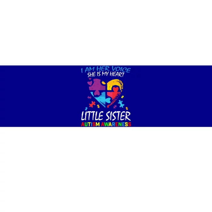 Her Voice My Heart Little Sister Autism Awareness Sibling Cool Gift Bumper Sticker