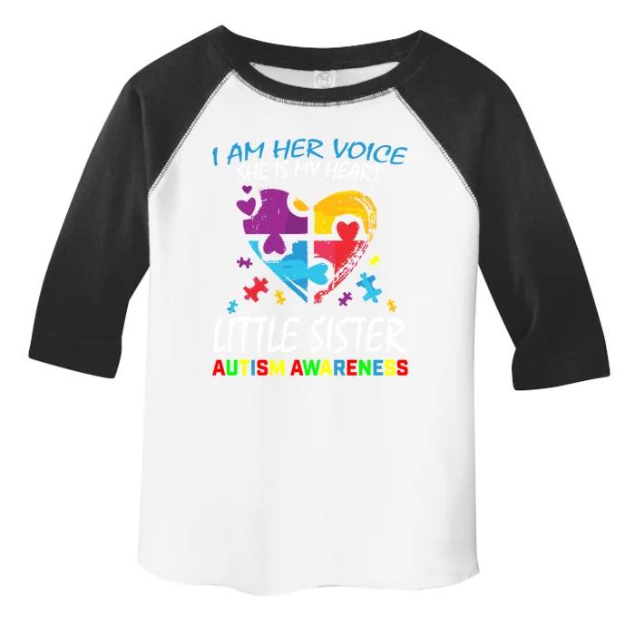 Her Voice My Heart Little Sister Autism Awareness Sibling Cool Gift Toddler Fine Jersey T-Shirt