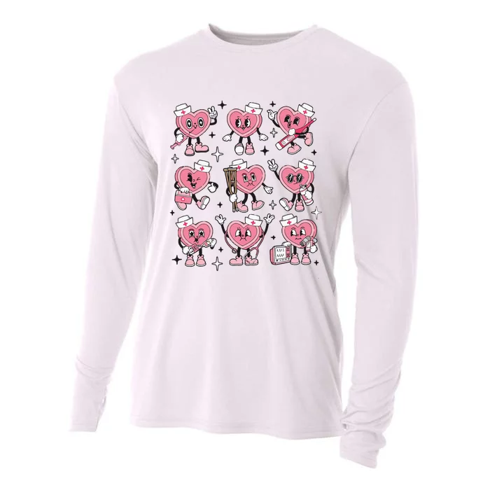 Heart Valentine Nurse Conversation Heart Cooling Performance Long Sleeve Crew