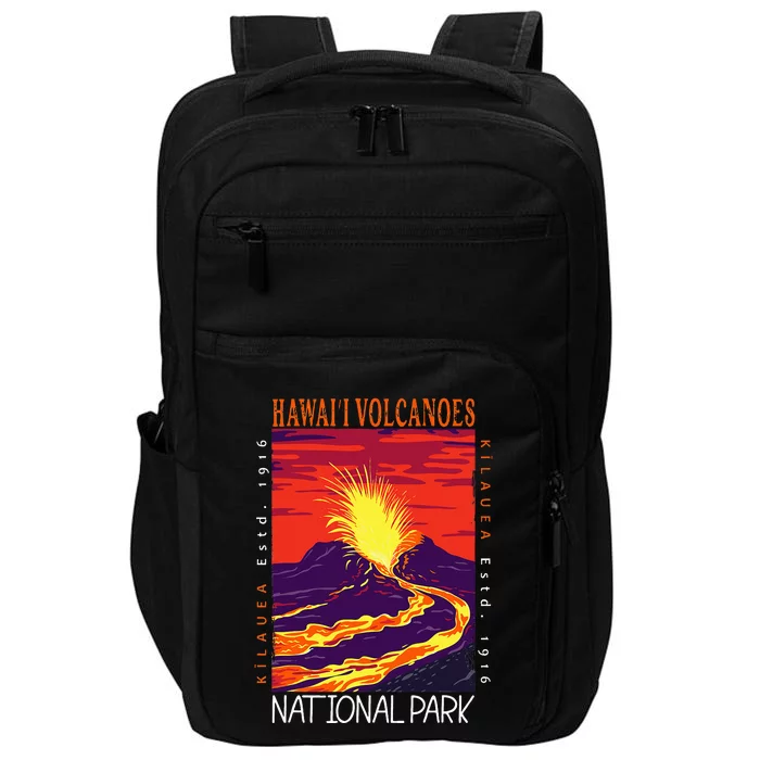 Hawaii Volcanoes National Park Kilauea Volcano Vintage Impact Tech Backpack