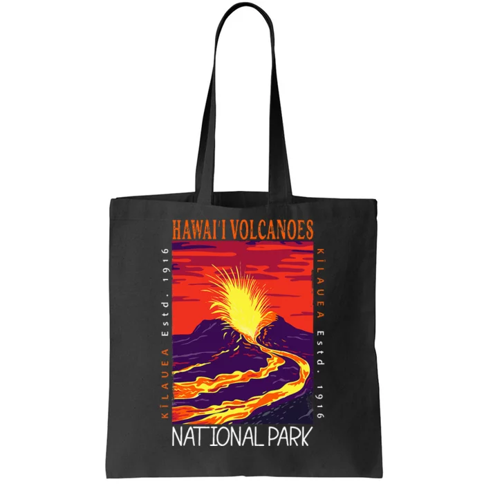 Hawaii Volcanoes National Park Kilauea Volcano Vintage Tote Bag