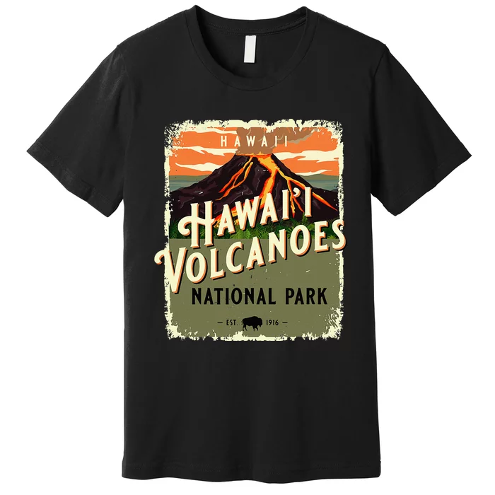 Hawaii Volcanoes National Park Usa Vintage Travel Souvenir Premium T-Shirt