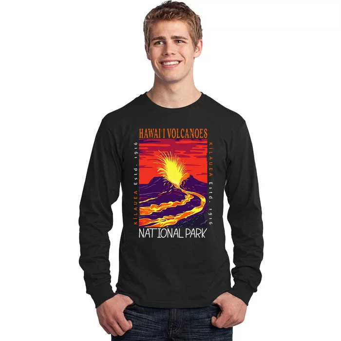 Hawaii Volcanoes National Park Kilauea Volcano Vintage Tall Long Sleeve T-Shirt