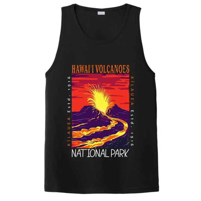 Hawaii Volcanoes National Park Kilauea Volcano Vintage Performance Tank