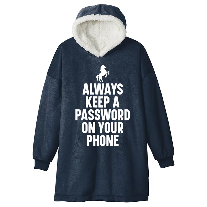 Horse Video Orange Shirts Always Keep A Password On Your Phone Hooded Wearable Blanket