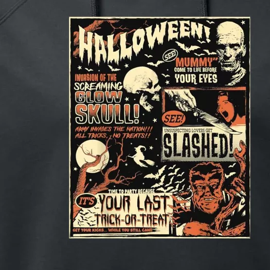 Halloween Vintage Poster Horror Movies Comic Performance Fleece Hoodie