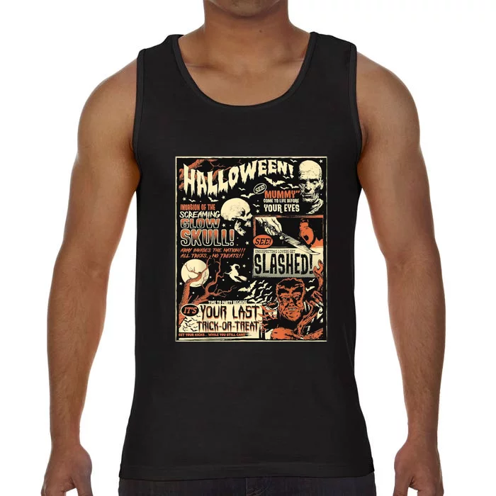 Halloween Vintage Poster Horror Movies Comic Comfort Colors® Tank Top