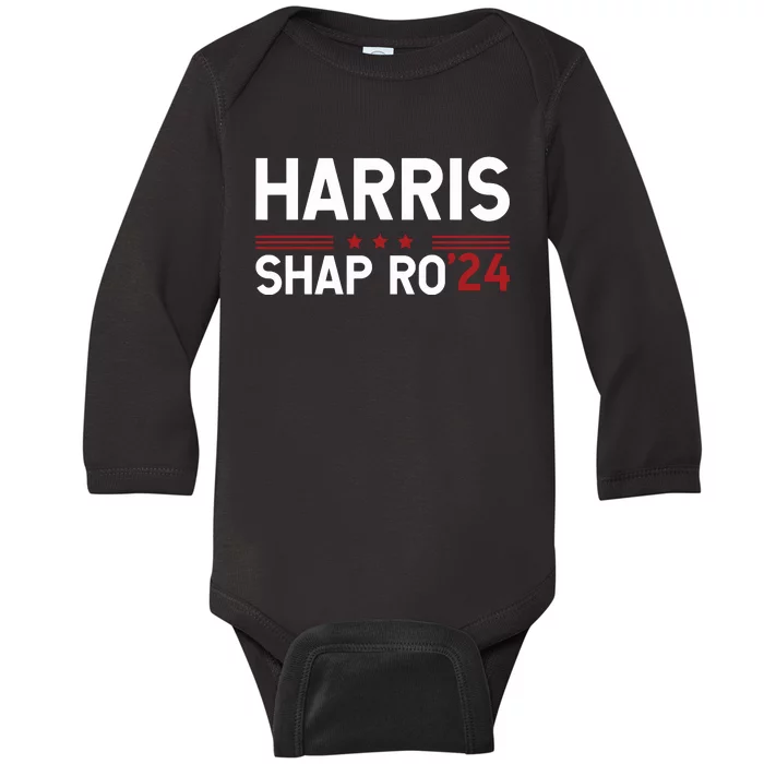 Harrisshapiro2024 Vintage President Election Baby Long Sleeve Bodysuit